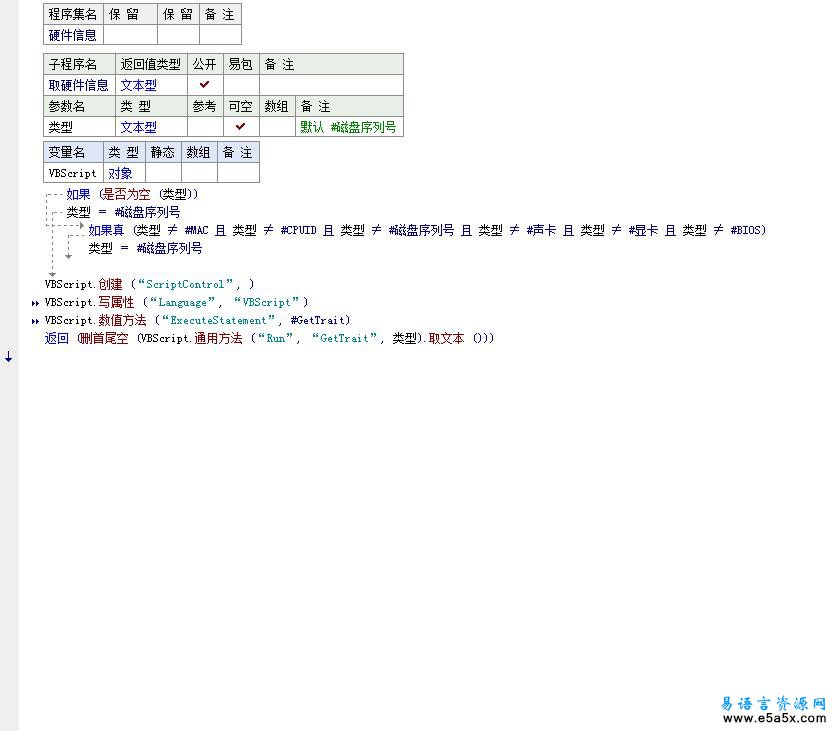 易语言完整取硬件序列号源码