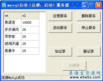 mysql自动注册启动服务器